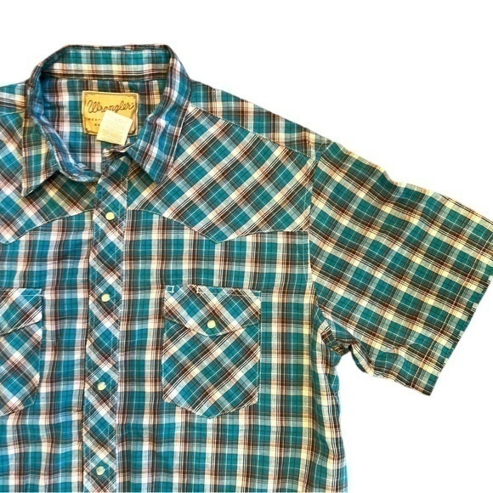 ▶️ Wrangler ◀️ Western Pearl Snaps short sleeve polo shirt XL